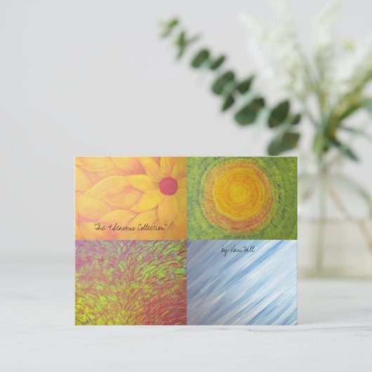 briefkaart "De vier seizoenen" (Staand voorkant)