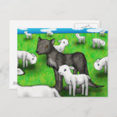 briefkaart "De Wolf en de Lamb" (Voorkant / Achterkant)