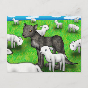 briefkaart "De Wolf en de Lamb"
