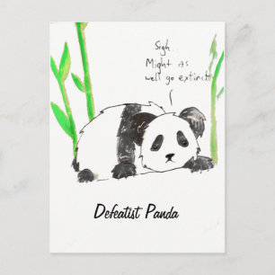Briefkaart Defeatist Panda