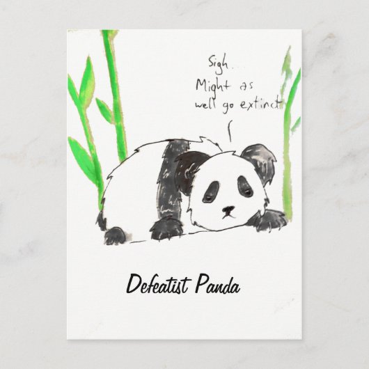 Briefkaart Defeatist Panda (Voorkant)