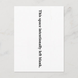 briefkaart "Deze ruimte is opzettelijk leeg"