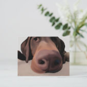 Briefkaart Dog Big Nose (Staand voorkant)