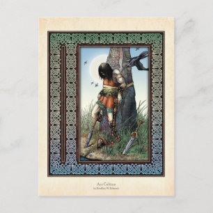 briefkaart "Dood van Cuchulainn"