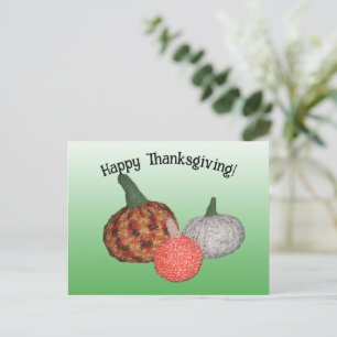 Briefkaart - Drie pompoenen