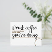 briefkaart "Drink koffie" (Staand voorkant)