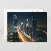 Briefkaart Dubai Night Skyline, Saudi-Arabië (Voorkant / Achterkant)