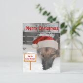 Briefkaart Duitse herder Kerstman Stop Hier Teken (Staand voorkant)