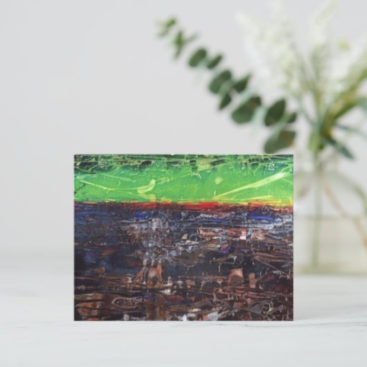 briefkaart "Een jaar in land" Abstract ontwerp (Staand voorkant)