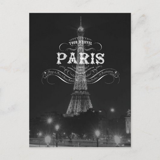 Briefkaart Eiffel Tower voor  voor reizen naar Par (Voorkant)
