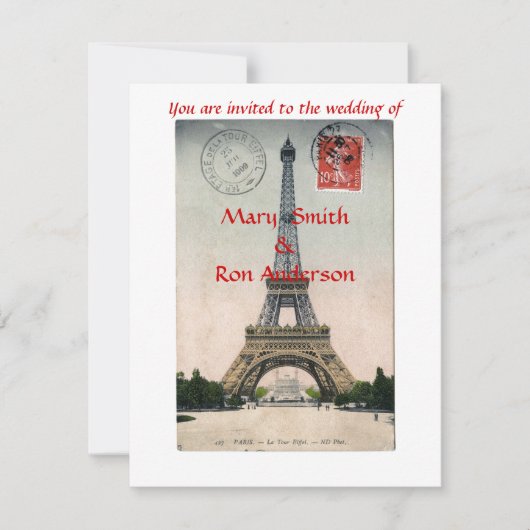 Briefkaart  Eiffeltoren (Voorkant)