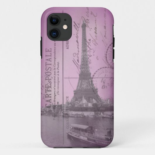  Briefkaart Eiffeltoren in Roze iPhone 5 Case-Mate iPhone Case (Achterkant)