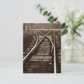 Briefkaart ~ EMPTY TRACKS ~ Railroad Switch (Staand voorkant)
