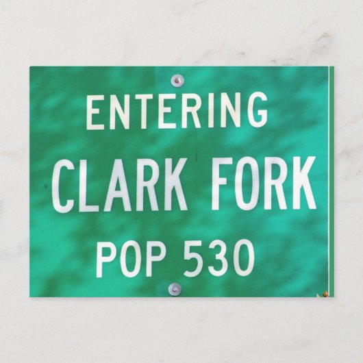 BRIEFKAART ~ "Entering Clark Fork!" (Voorkant)