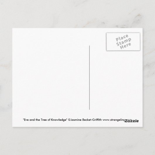 briefkaart "Eve and the Tree of Knowledge" (Achterkant)