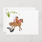 Briefkaart Fairy Paard Skunk Floral (Voorkant / Achterkant)