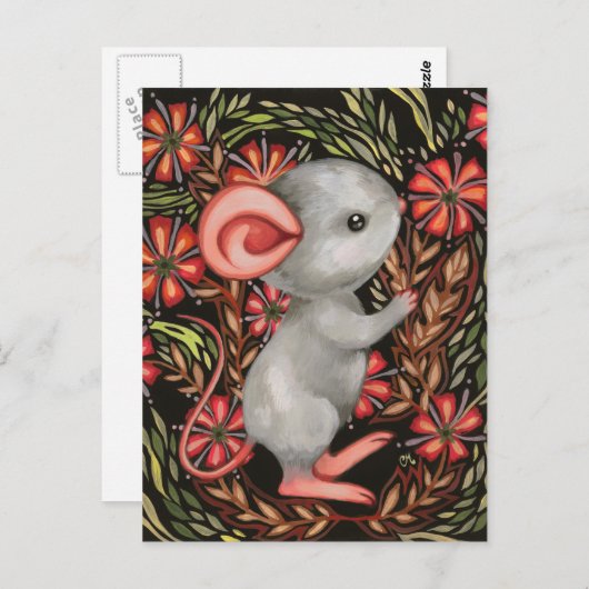 Briefkaart fancy illustratie van kunstpatronen voo (Voorkant / Achterkant)