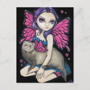 briefkaart "Ferret with Butterfly Wings"