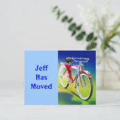 Briefkaart  Fietsfiets Verplaatst Nieuw Adres PC (Staand voorkant)