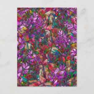 Briefkaart Floral Abstract Glas in lood