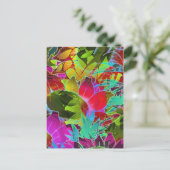 Briefkaart Floral Abstract kunstwerk (Staand voorkant)
