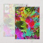 Briefkaart Floral Abstract kunstwerk (Voorkant / Achterkant)