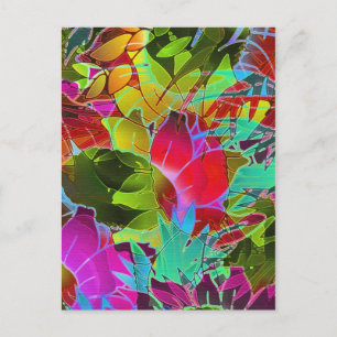 Briefkaart Floral Abstract kunstwerk