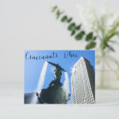 Briefkaart fontein Square (Staand voorkant)