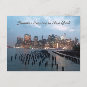 Briefkaart foto van de zomeravond in New York