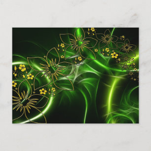 briefkaart fractale bloemen