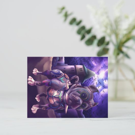 Briefkaart Franky The Pitbull Frankenstein (Staand voorkant)