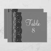 Briefkaart Franse Lace Table Number (grijs) (Voorkant / Achterkant)