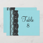 Briefkaart Franse Lace Table Numer (turquoise) (Voorkant / Achterkant)