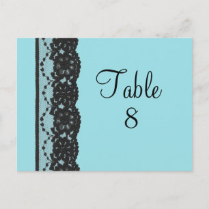 Briefkaart Franse Lace Table Numer (turquoise)