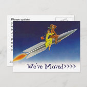 Briefkaart Fun Retro We hebben verplaatst New Addr (Voorkant / Achterkant)
