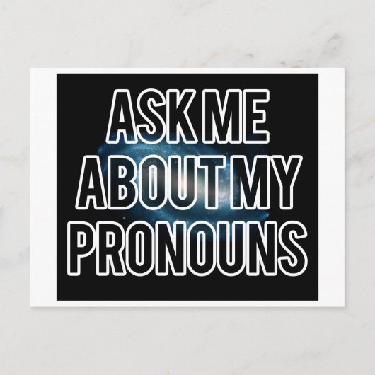 Briefkaart Galaxy Pronouns (Voorkant)