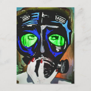 briefkaart 'Gas Mask Girl 2012'