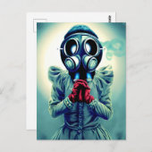 Briefkaart gasmasker (Voorkant / Achterkant)