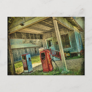 Briefkaart  gasstation