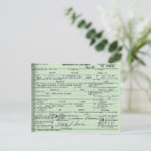 Briefkaart geboortecertificaat Obama (Staand voorkant)