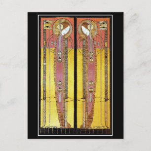 Briefkaart: Geborduurde panelen van Margaret Macdo Briefkaart