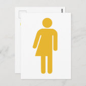 Briefkaart geel transgenderpictogram (Voorkant / Achterkant)
