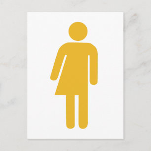 Briefkaart geel transgenderpictogram