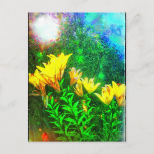 Briefkaart gele bloemen