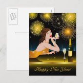 Briefkaart gelukkig nieuwjaar (Voorkant / Achterkant)