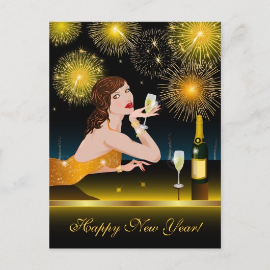 Briefkaart gelukkig nieuwjaar (Voorkant)