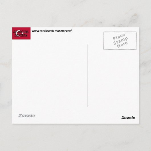 Briefkaart Genocide Deniers (Achterkant)