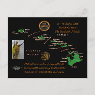 Briefkaart geschiedenis Hawaiiaanse eilanden