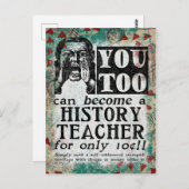 Briefkaart geschiedenisleraar - Funny Retro (Voorkant / Achterkant)