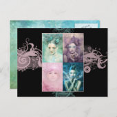 Briefkaart geverfde dames (Voorkant / Achterkant)